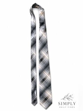 Van Heusen Gray Plaid Men's Tie